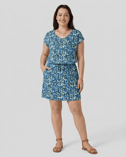 Lola | U - Neck Short Sleeve Swing Sundress with Pockets - mildlymama