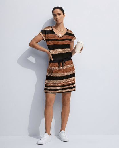 Lola | U - Neck Short Sleeve Swing Sundress with Pockets - mildlymama