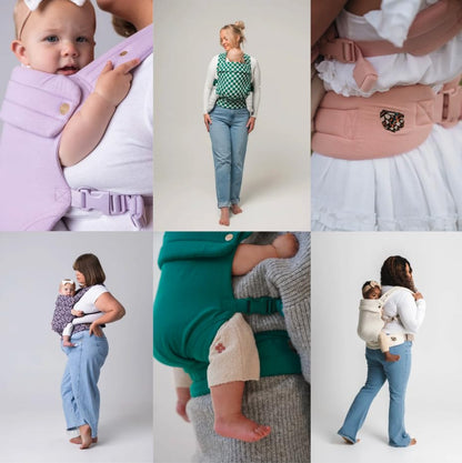 Mabē Monarch Ergonomic Baby Carrier – Premium Cotton Soft Structured Newborn to Toddler Carrier with Hip - Healthy Design, 3 Carry Positions (7 - 35lbs), Lightweight & Breathable, (Houndstooth) - mildlymama