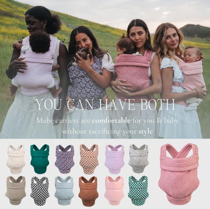 Mabē Monarch Ergonomic Baby Carrier – Premium Cotton Soft Structured Newborn to Toddler Carrier with Hip - Healthy Design, 3 Carry Positions (7 - 35lbs), Lightweight & Breathable, (Houndstooth) - mildlymama