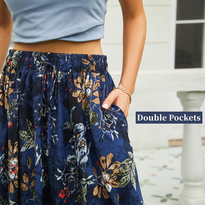 Maxi Skirts for Women with Pockets Long Midi Length Casual Skirt for Beach Party Holiday - mildlymama