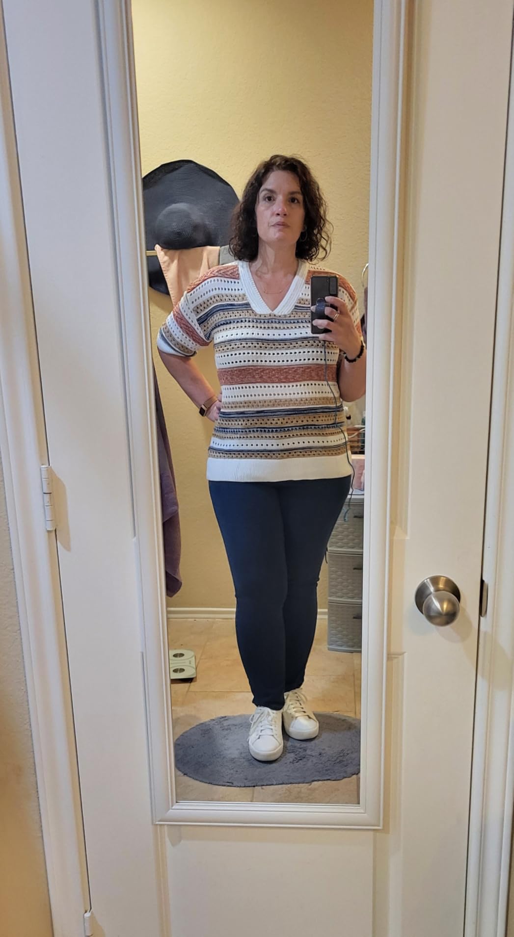Mila™ | Crochet Striped V - Neck Sweater - mildlymama