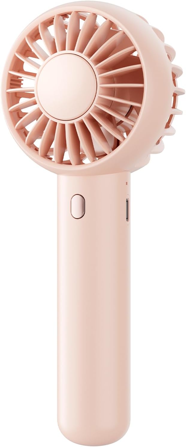 Mini Portable Fan, Small and Powerful, Cute Design 3 Speed Personal Handheld Fan and Desktop with Base, Lightweight USB Rechargeable for Travel Lash Makeup Girl Women Summer Gift Black - mildlymama