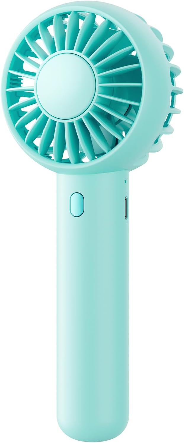 Mini Portable Fan, Small and Powerful, Cute Design 3 Speed Personal Handheld Fan and Desktop with Base, Lightweight USB Rechargeable for Travel Lash Makeup Girl Women Summer Gift Black - mildlymama