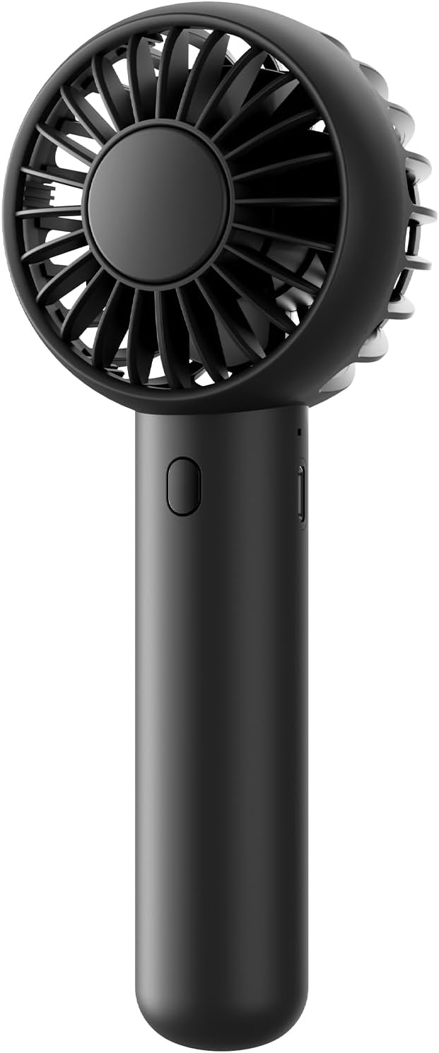 Mini Portable Fan, Small and Powerful, Cute Design 3 Speed Personal Handheld Fan and Desktop with Base, Lightweight USB Rechargeable for Travel Lash Makeup Girl Women Summer Gift Black - mildlymama