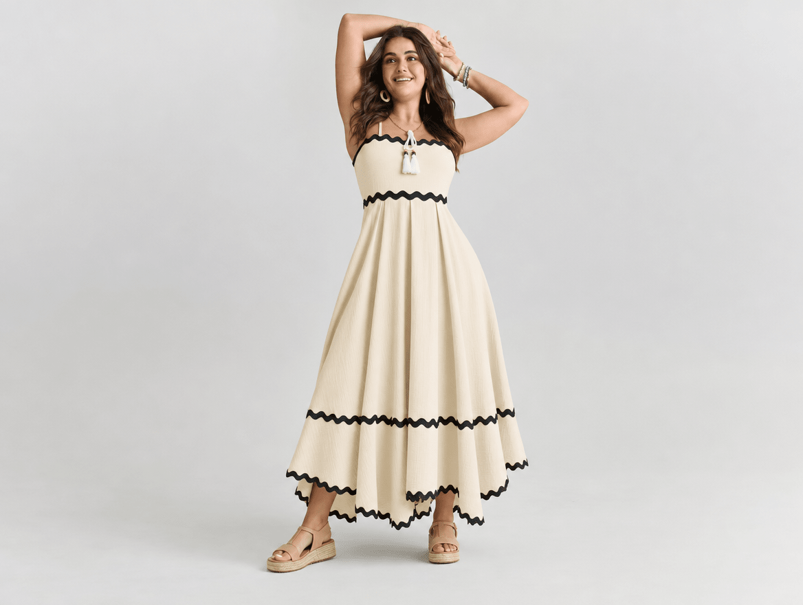 Mirabelle | Square Neck Smocked Backless Spaghetti Strap A - Line Midi Dress - mildlymama