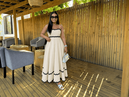 Mirabelle | Square Neck Smocked Backless Spaghetti Strap A - Line Midi Dress - mildlymama