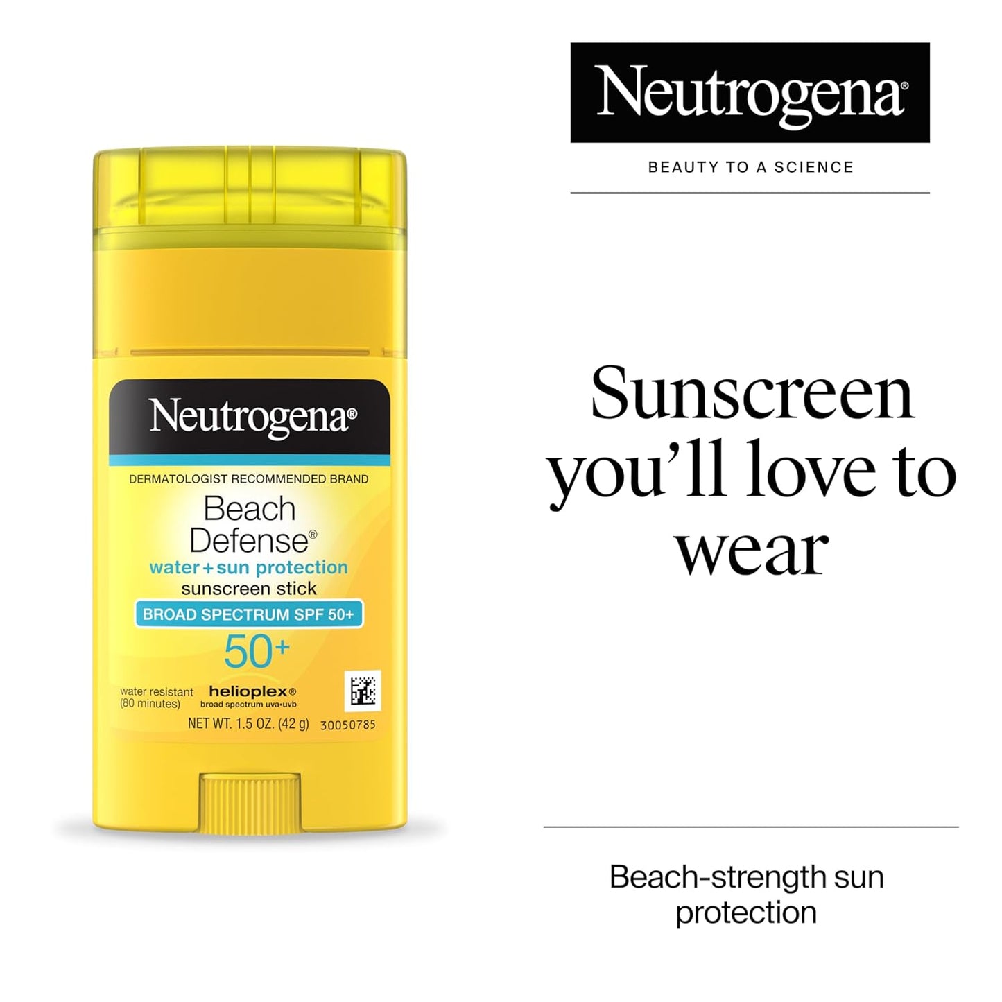 Neutrogena Beach Defense Sunscreen Stick SPF 50, Broad Spectrum Sun Protection for Face & Body, Water - Resistant, Non - Greasy Formula, Travel Size for Beach & Outdoor Use, 1.5 Oz (42 G) - mildlymama