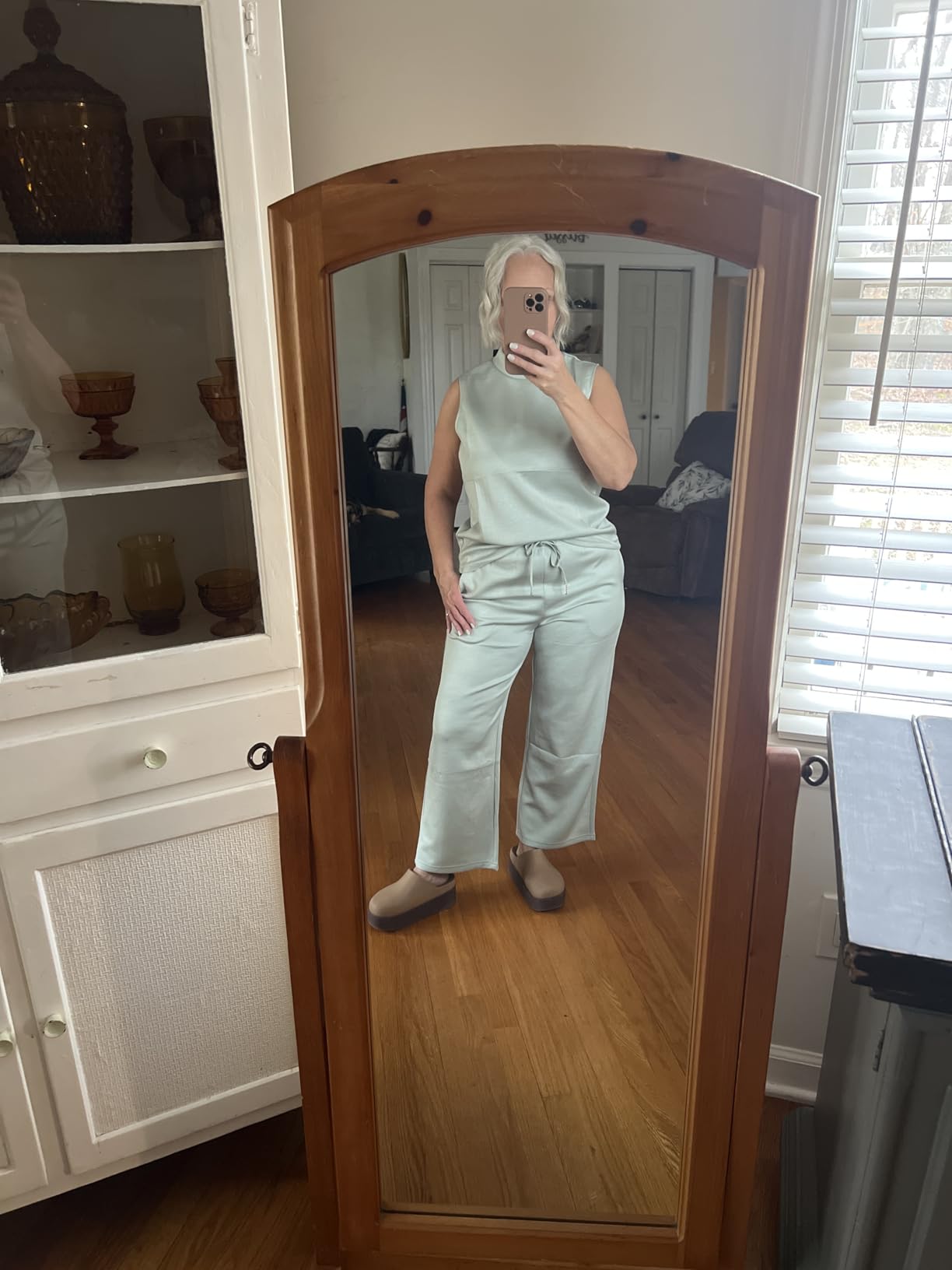 Noelle | Sleeveless Mock Neck Top & Wide Leg Crop Pants Two - Piece Lounge Set - mildlymama