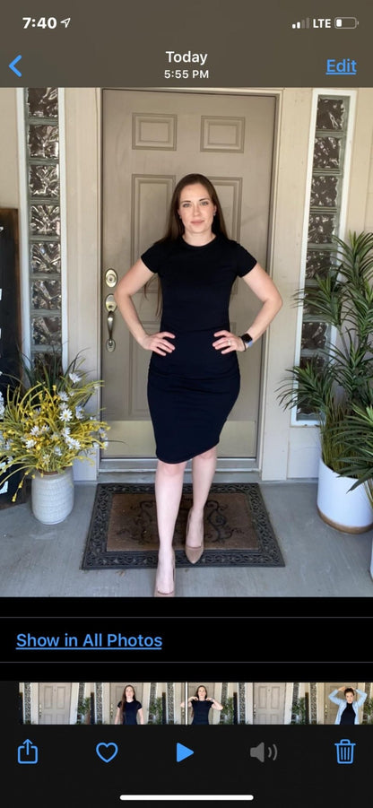 Noelle | Sleeveless Racerback Side - Ruched Bodycon Midi Dress - mildlymama