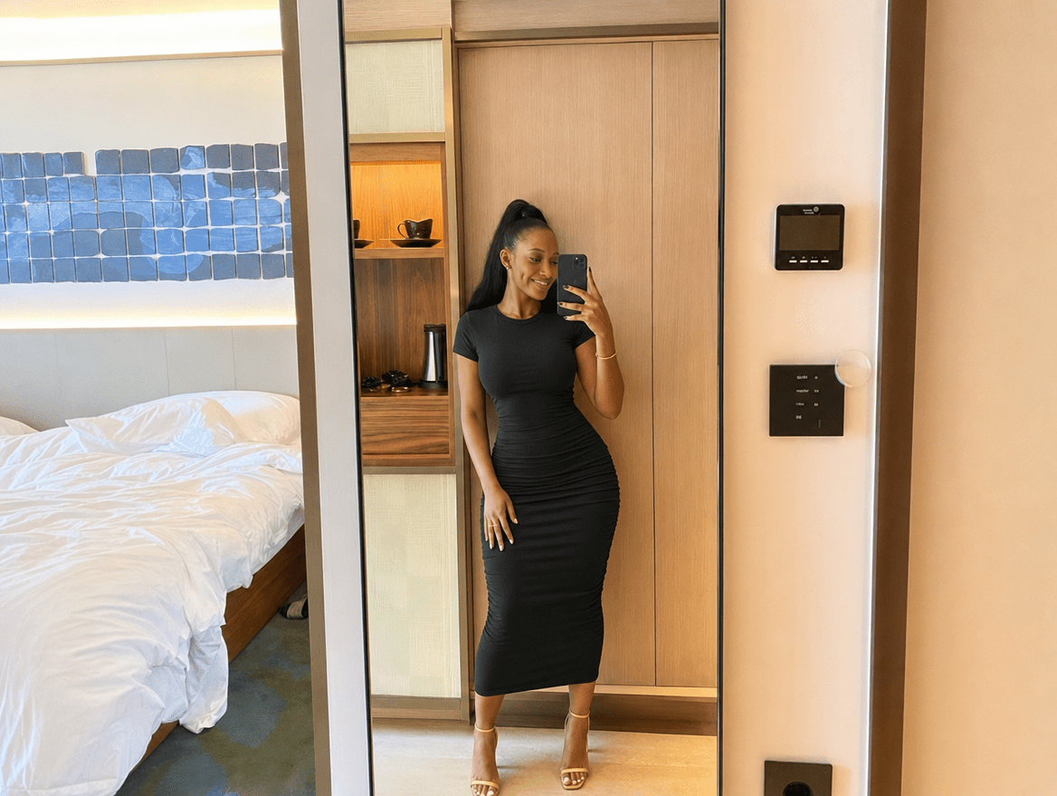 Noelle | Sleeveless Racerback Side - Ruched Bodycon Midi Dress - mildlymama