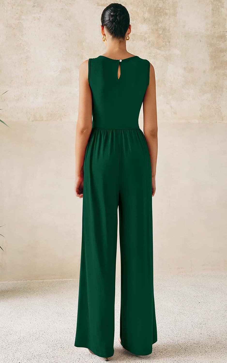One Piece Jumpsuits for Women Dressy Casual Sleeveless Crewneck Wide Leg Rompers Jumpers Vacation Summer Outfits - mildlymama