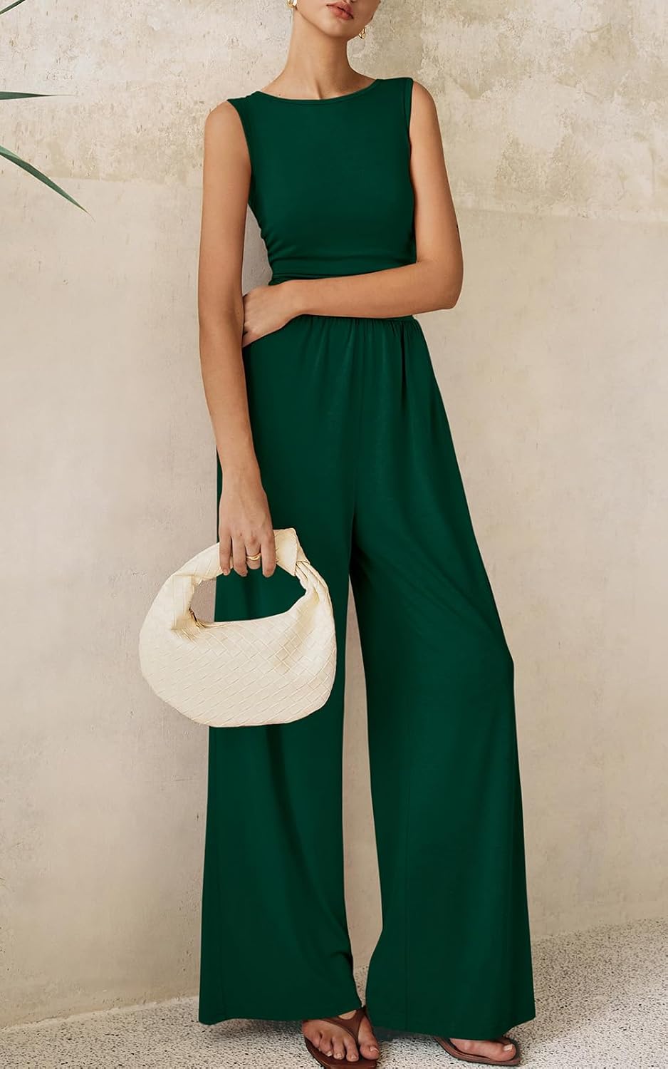 One Piece Jumpsuits for Women Dressy Casual Sleeveless Crewneck Wide Leg Rompers Jumpers Vacation Summer Outfits - mildlymama