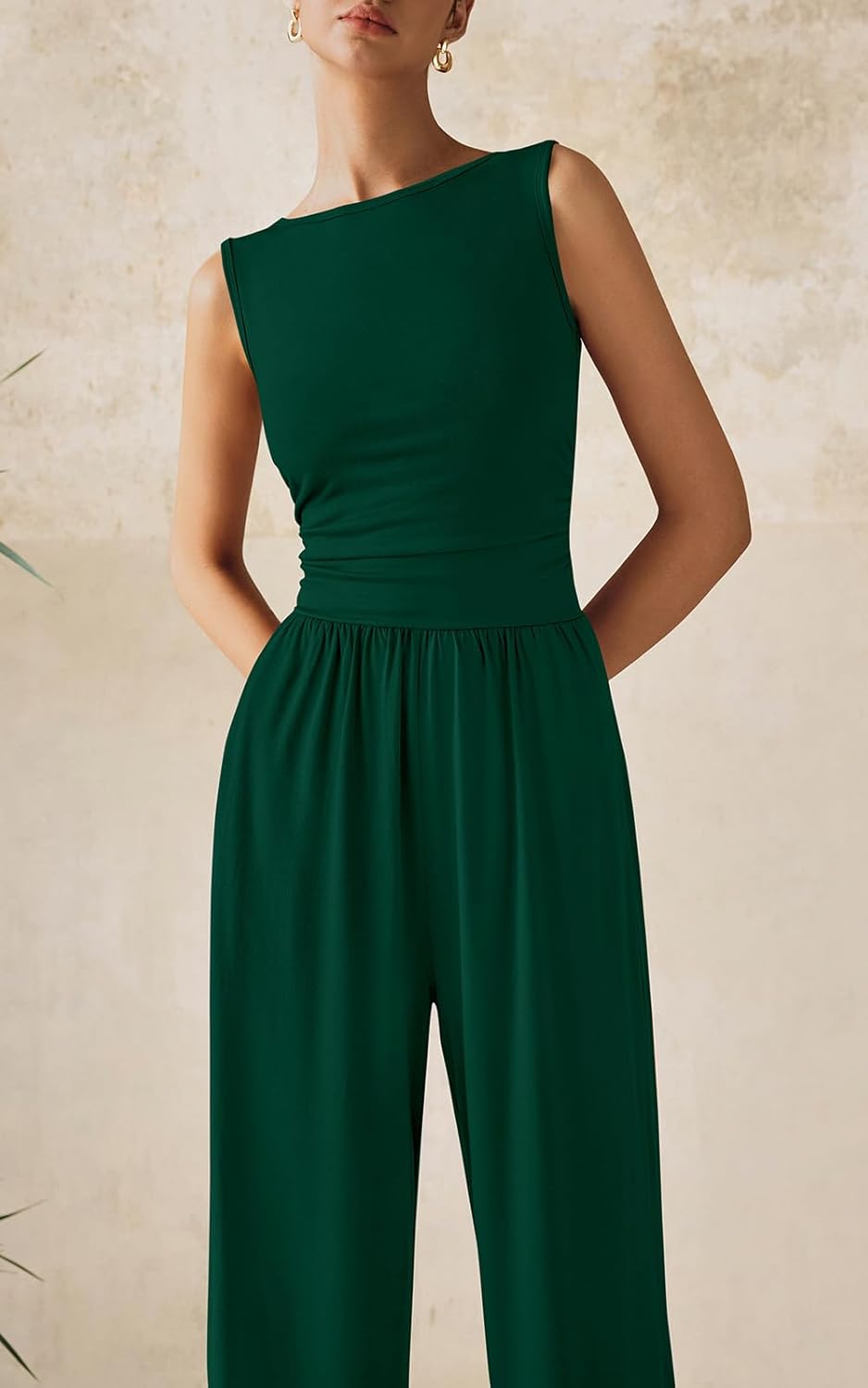 One Piece Jumpsuits for Women Dressy Casual Sleeveless Crewneck Wide Leg Rompers Jumpers Vacation Summer Outfits - mildlymama