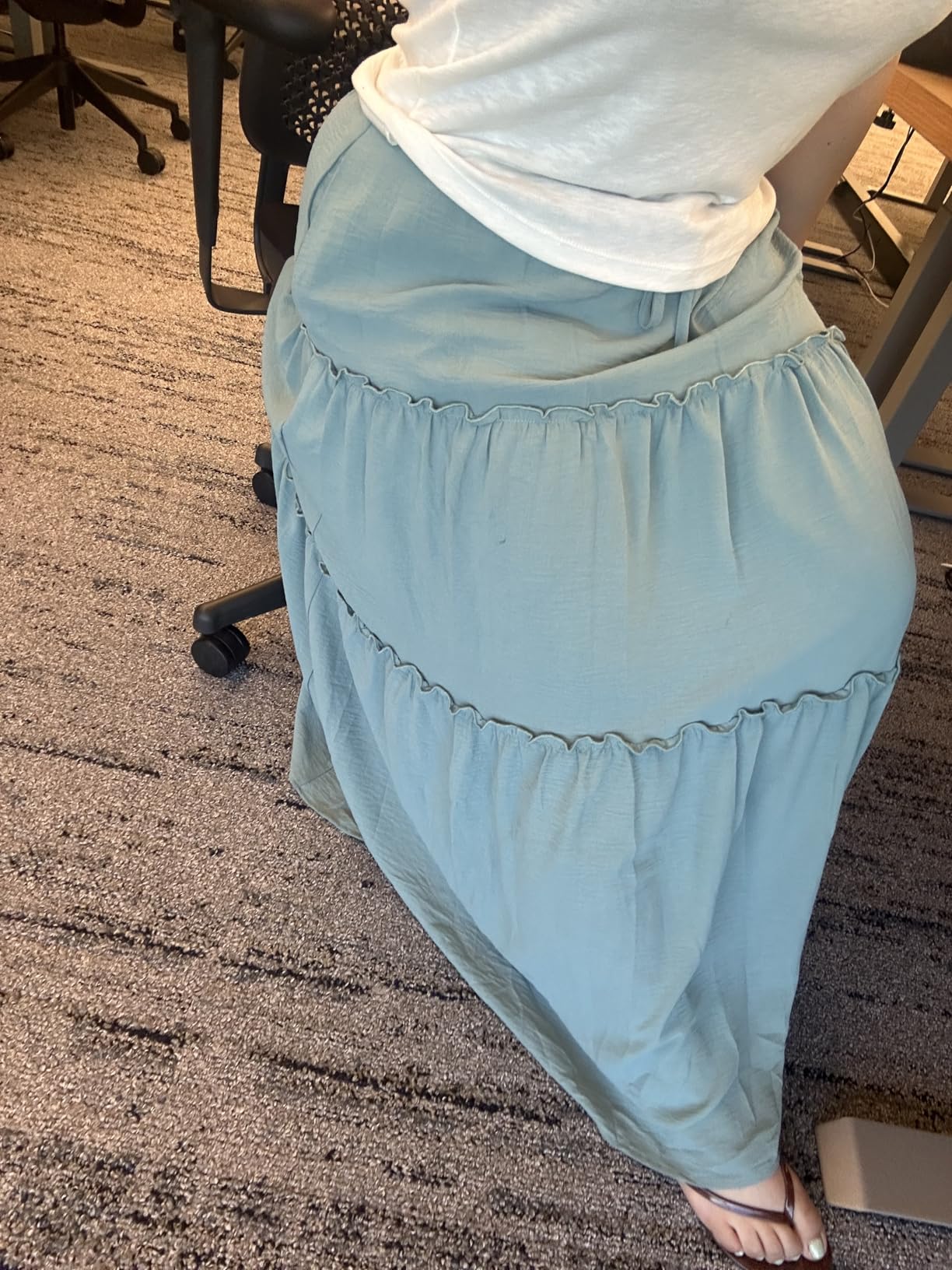 Paisley | High Waist Bow Tie A - Line Flowy Midi Skirt with Pockets - mildlymama