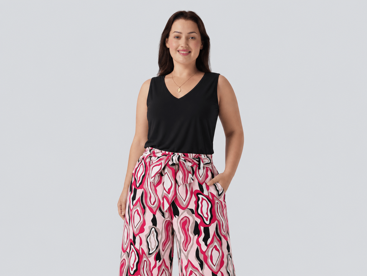 Petal | Floral Print Sleeveless Tank Top & Wide Leg Pants Two - Piece Set - mildlymama