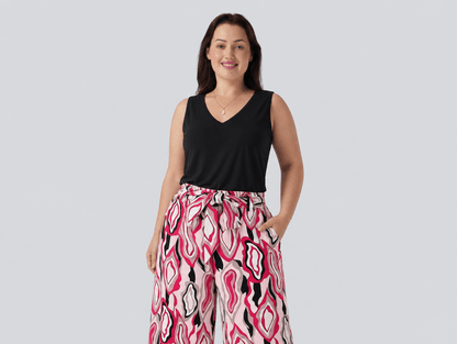Petal | Floral Print Sleeveless Tank Top & Wide Leg Pants Two - Piece Set - mildlymama