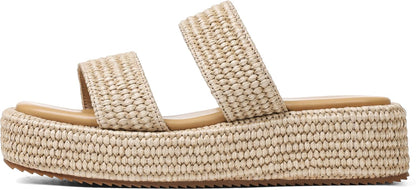 Platform Slip on Espadrille Sandals for Women Wedges Slides Bohemia Sandals Flatform Open Toe Beach Sandals - mildlymama