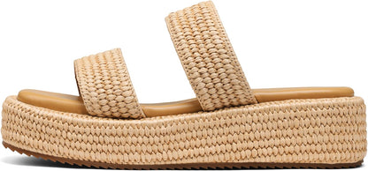 Platform Slip on Espadrille Sandals for Women Wedges Slides Bohemia Sandals Flatform Open Toe Beach Sandals - mildlymama