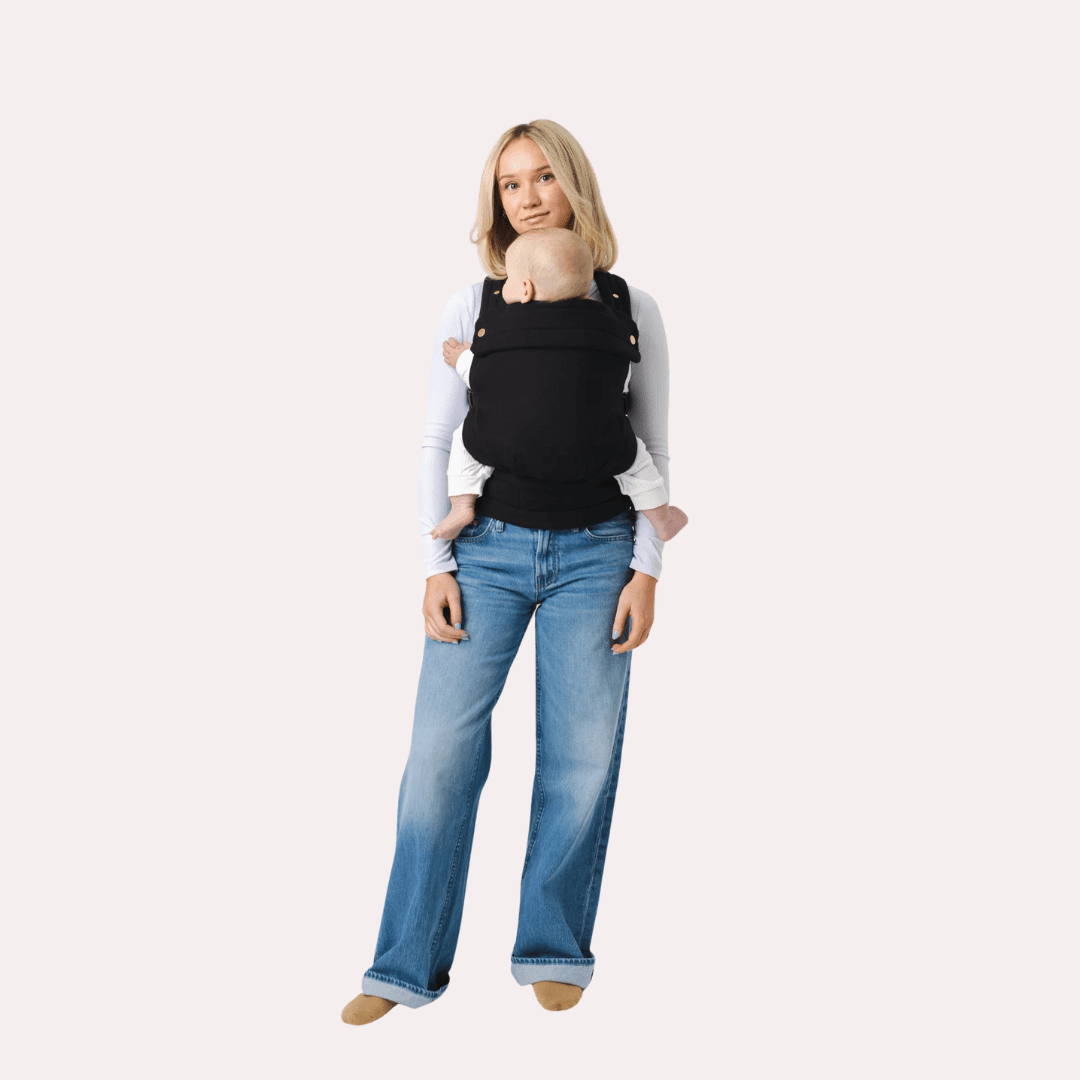 Premium Ergonomic Black Baby Carrier - Comfortable, Breathable Design - mildlymama