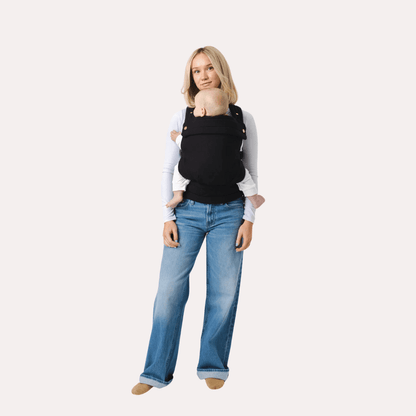 Premium Ergonomic Black Baby Carrier - Comfortable, Breathable Design - mildlymama