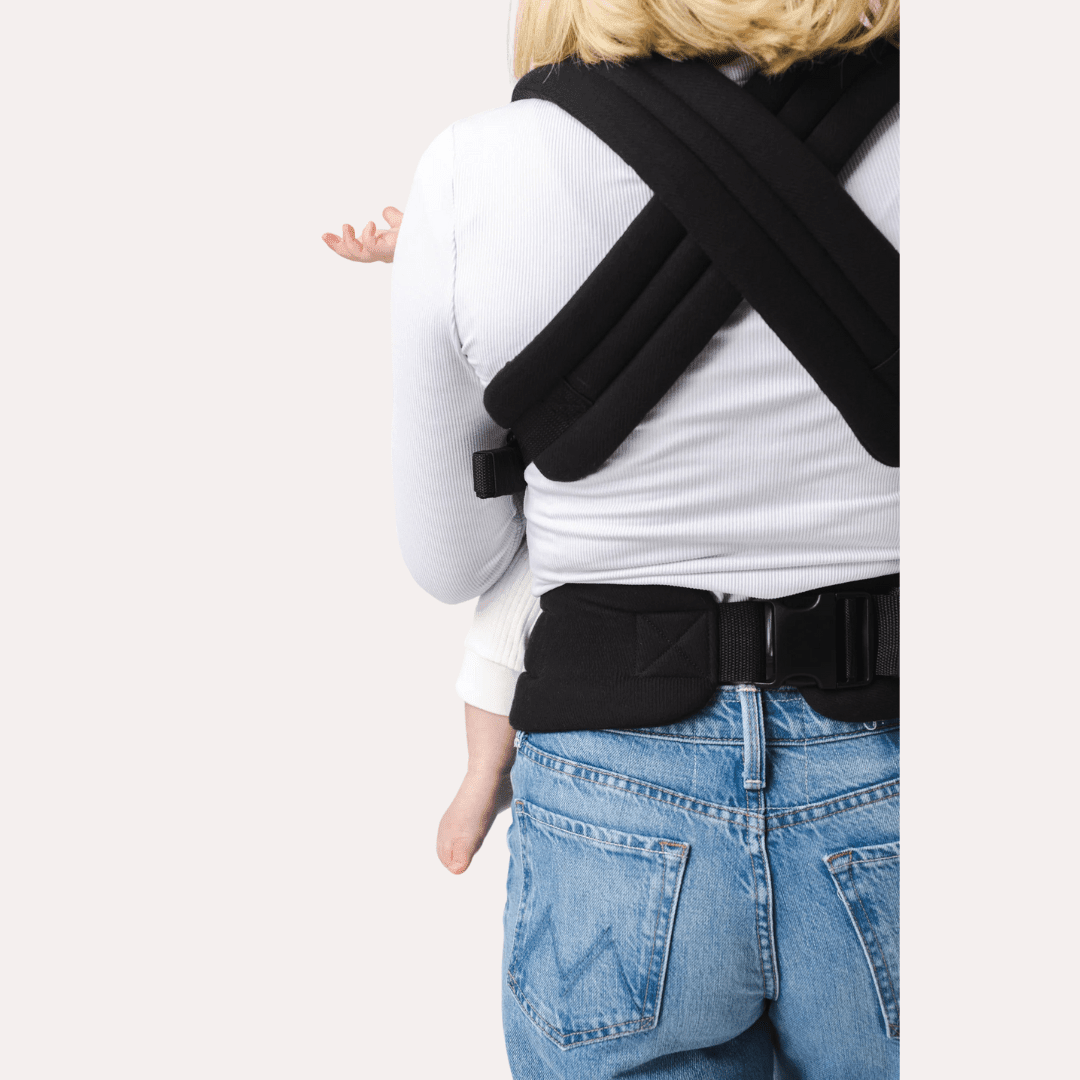 Premium Ergonomic Black Baby Carrier - Comfortable, Breathable Design - mildlymama