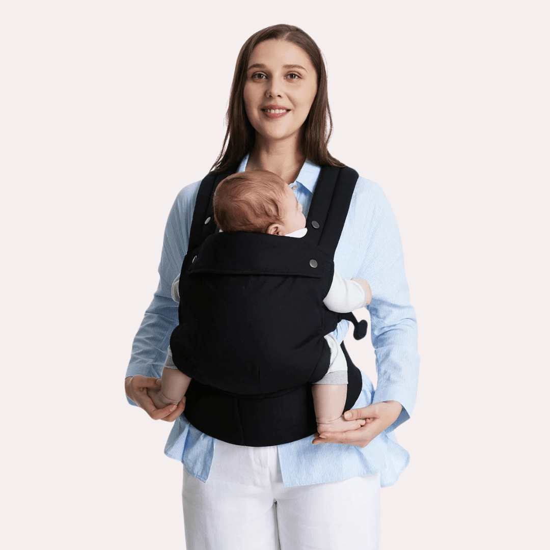 Premium Ergonomic Black Baby Carrier - Comfortable, Breathable Design - mildlymama