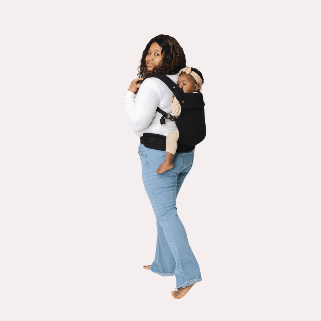 Premium Ergonomic Black Baby Carrier - Comfortable, Breathable Design - mildlymama