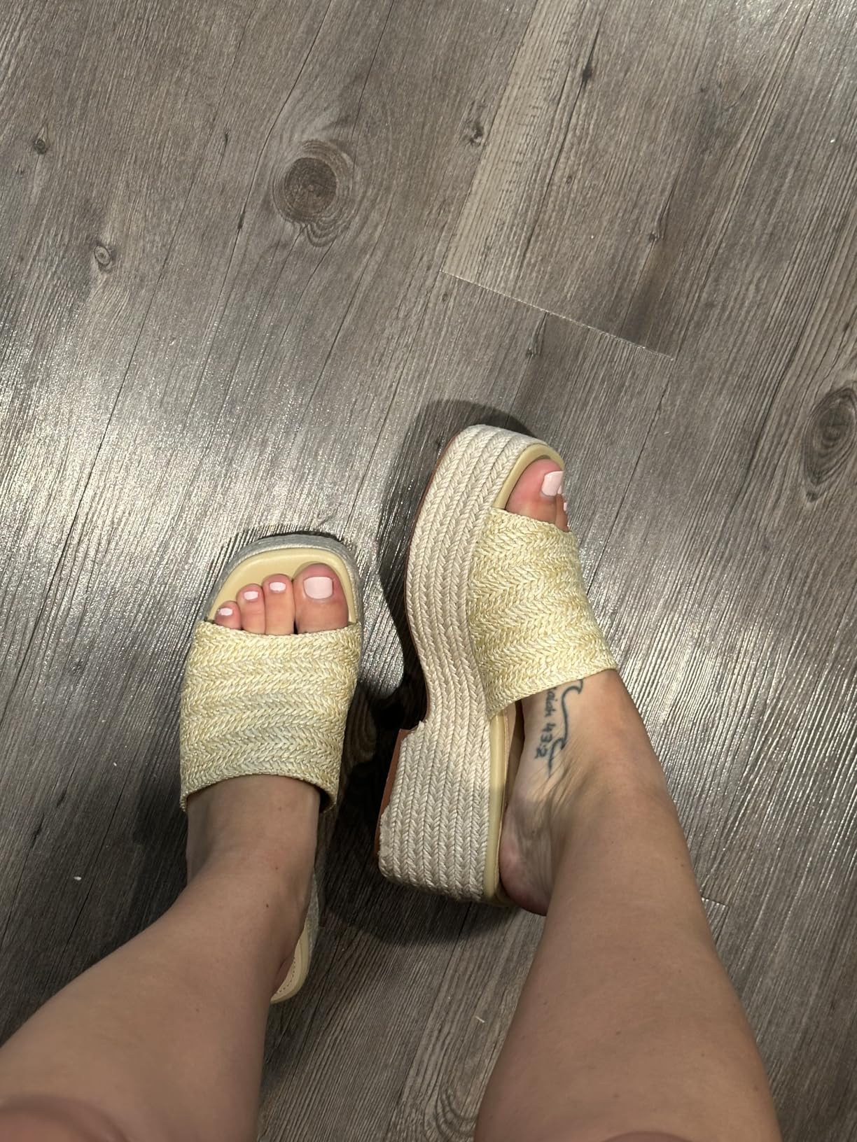 Remi | Slip - On Flatform Espadrille Open Toe Sandals with Braided Jute Sole - mildlymama
