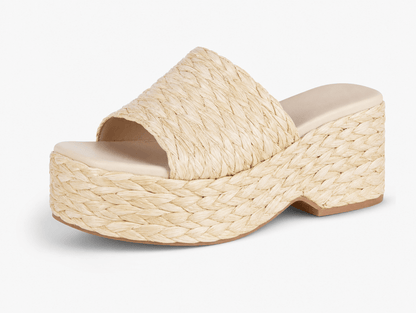 Remi | Slip - On Flatform Espadrille Open Toe Sandals with Braided Jute Sole - mildlymama