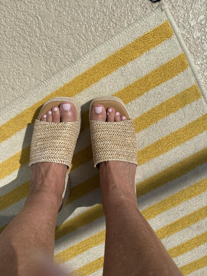 Remi | Slip - On Flatform Espadrille Open Toe Sandals with Braided Jute Sole - mildlymama