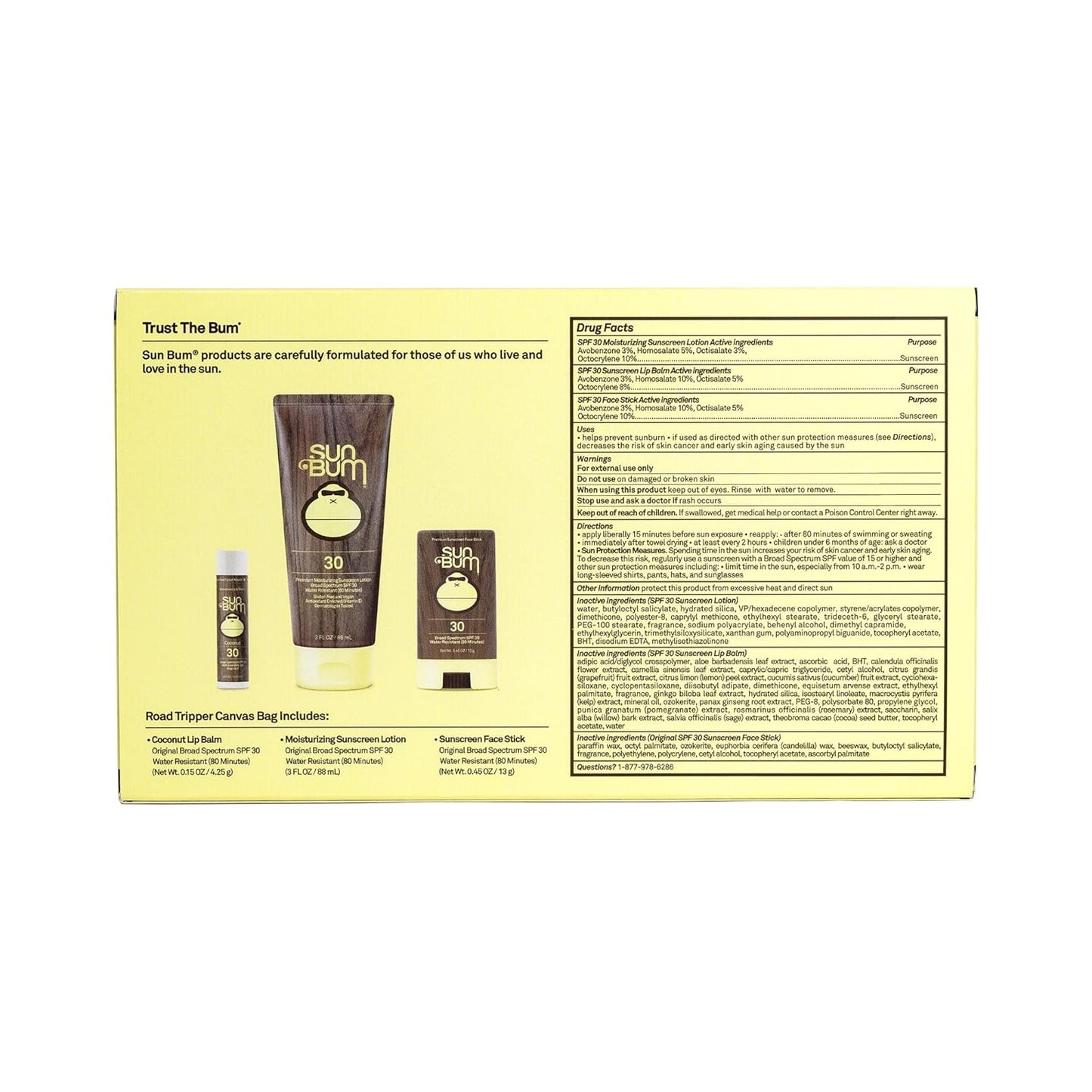 Road Tripper - Travel Sized Sun Care Pack with Sunscreen Lotion, Face Stick, and Lip Balm - SPF 30 Broad Spectrum UVA/UVB Protection - Hawaii 104 Act Compliant - TSA Friendly - mildlymama