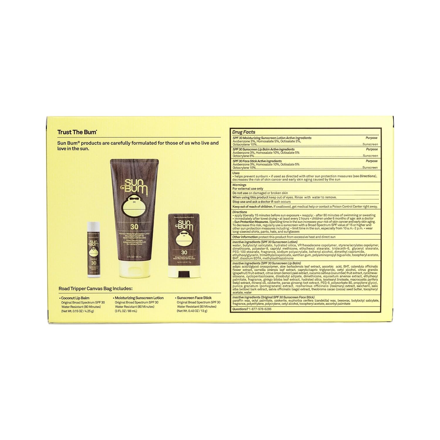 Road Tripper - Travel Sized Sun Care Pack with Sunscreen Lotion, Face Stick, and Lip Balm - SPF 30 Broad Spectrum UVA/UVB Protection - Hawaii 104 Act Compliant - TSA Friendly - mildlymama