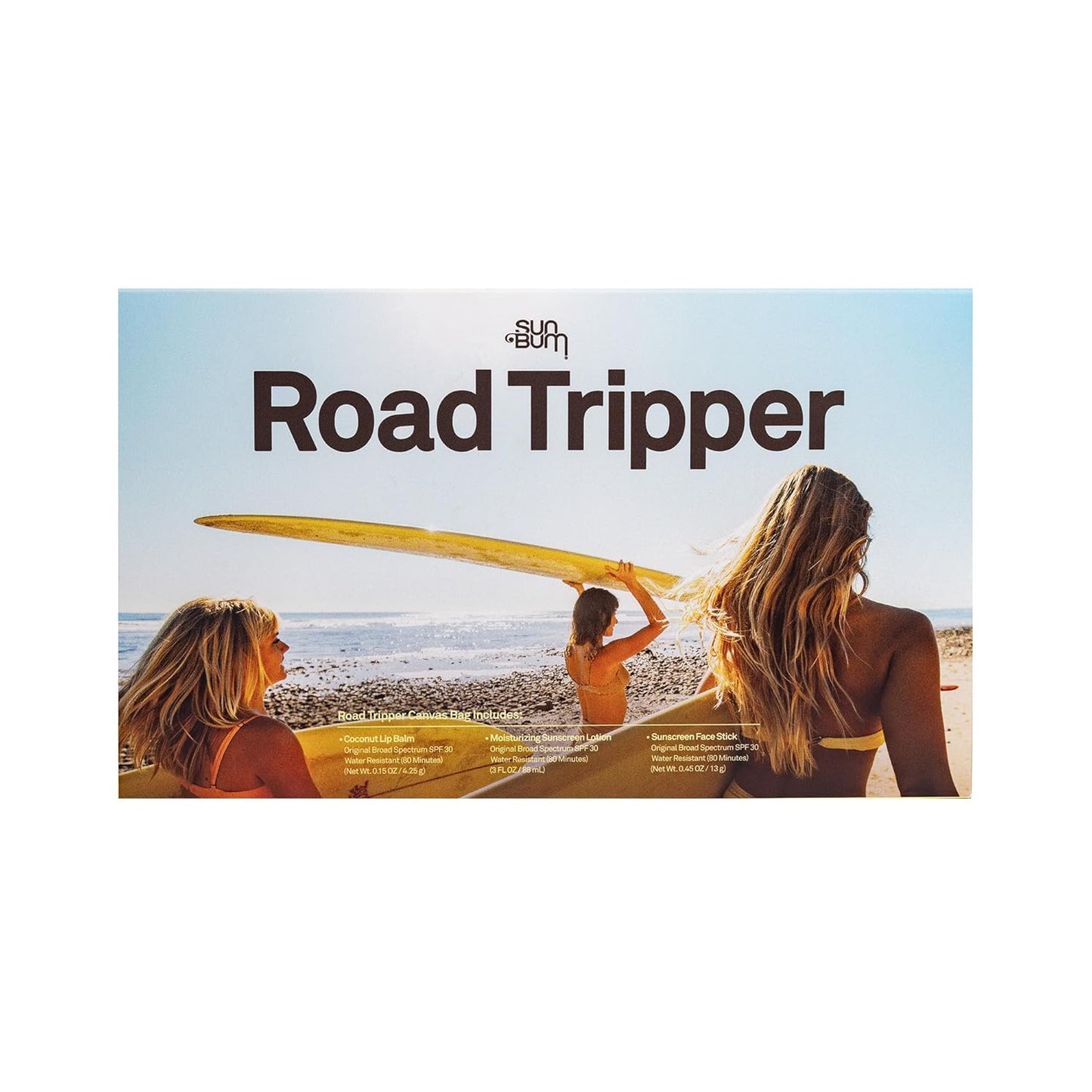 Road Tripper - Travel Sized Sun Care Pack with Sunscreen Lotion, Face Stick, and Lip Balm - SPF 30 Broad Spectrum UVA/UVB Protection - Hawaii 104 Act Compliant - TSA Friendly - mildlymama