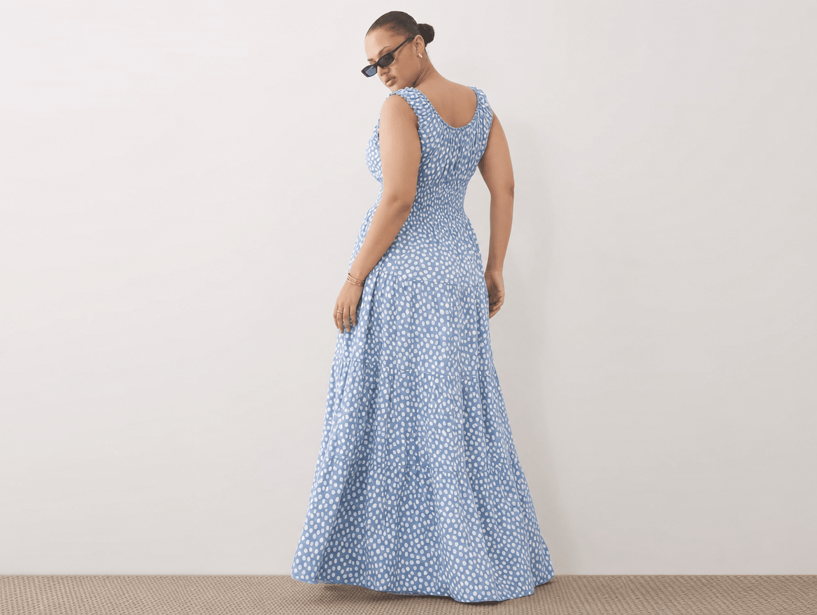 Rosalie | Boho Floral Smocked Waist Tiered A - Line Sleeveless Maxi Dress - mildlymama