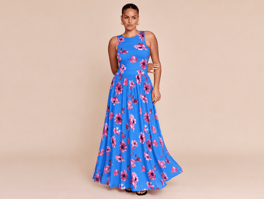 Seraphina | Floral Sleeveless Mesh Smocked Back Ruffle Hem Maxi Dress with Pockets - mildlymama