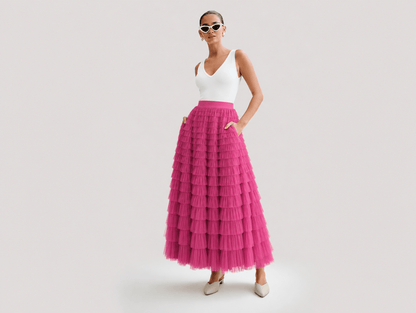 Seraphina™ | High Waist Tulle Maxi Skirt - mildlymama