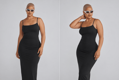 Serena | Spaghetti Strap Open Back Bodycon Maxi Dress - mildlymama
