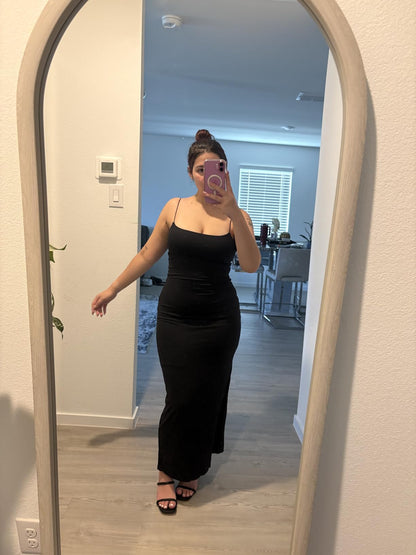 Serena | Spaghetti Strap Open Back Bodycon Maxi Dress - mildlymama