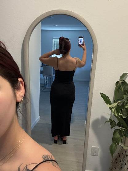 Serena | Spaghetti Strap Open Back Bodycon Maxi Dress - mildlymama