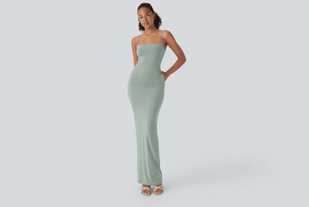 Serena | Spaghetti Strap Open Back Bodycon Maxi Dress - mildlymama