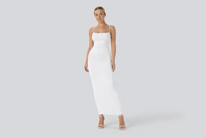 Serena | Spaghetti Strap Open Back Bodycon Maxi Dress - mildlymama