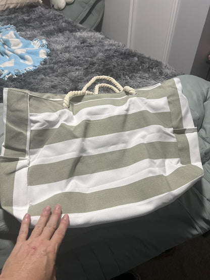 Shore | Large Waterproof Sandproof Beach Tote Bag with Zipper & 3 Pockets - mildlymama