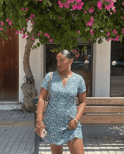 Sienna | Flowy Floral Short Sleeve Mini Dress - mildlymama
