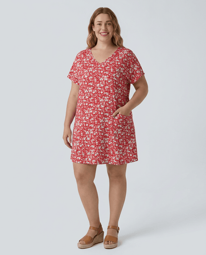 Sienna | Flowy Floral Short Sleeve Mini Dress - mildlymama