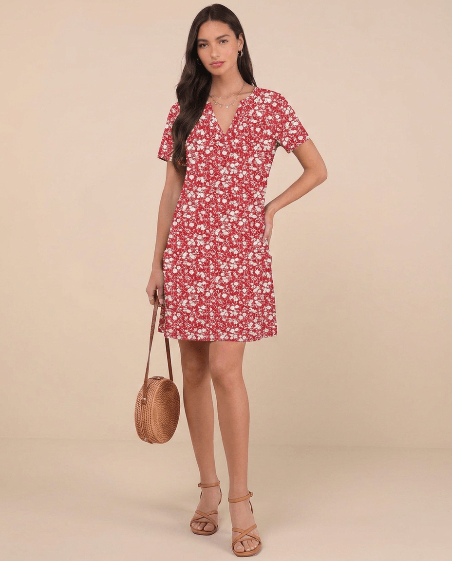 Sienna | Flowy Floral Short Sleeve Mini Dress - mildlymama