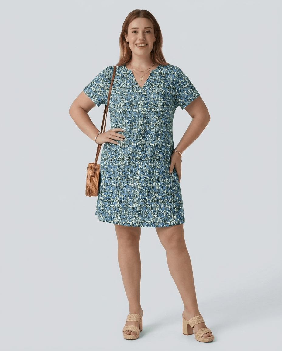 Sienna | Flowy Floral Short Sleeve Mini Dress - mildlymama