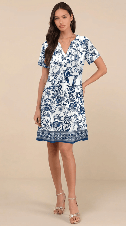 Sienna | Flowy Floral Short Sleeve Mini Dress - mildlymama