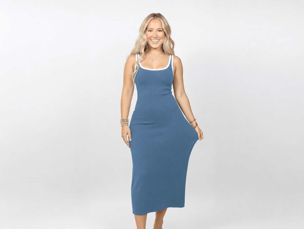 Sienna™ | Square Neck Bodycon Midi Dress - mildlymama