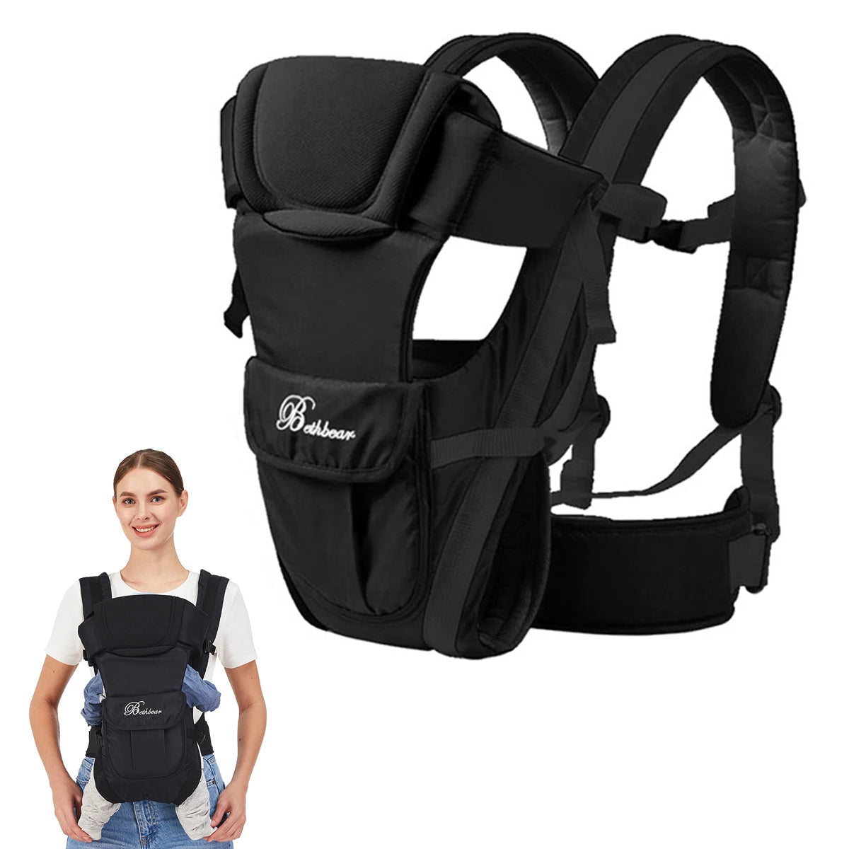 Soft and Supportive Baby Carrier Wrap for Newborns to Toddlers – Ergonomic Design for Hands - Free Comfort and Bonding - mildlymama